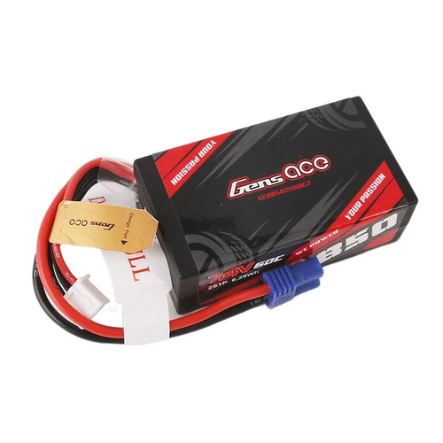 Buddy RC Gens ace 850mAh 2S 7.4V 60C Lipo Battery Pack with EC2 Plug