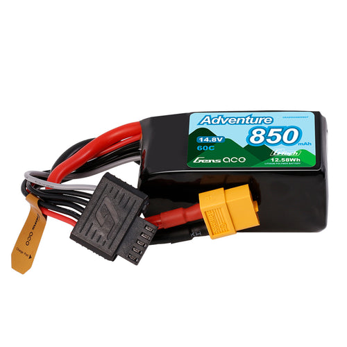 Buddy RC Gens ace 850mAh 4S 14.8V 60C Adventure Series Lipo Battery Pack with XT60 Plug