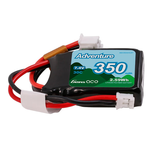 Buddy RC Gens ace Adventure 350mAh 2S 30C 7.4V Lipo Battery Pack with JST Plug