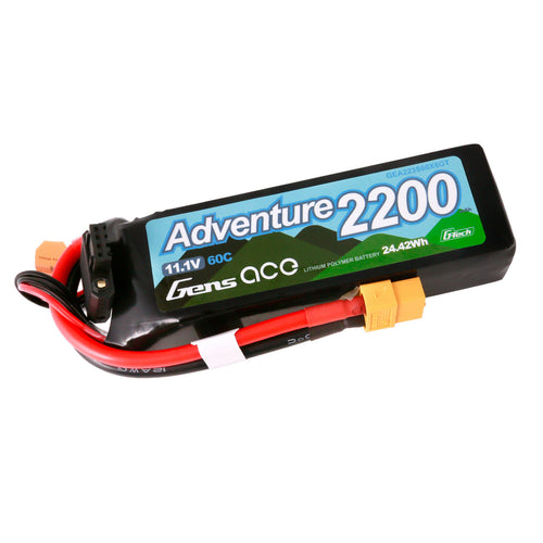 Buddy RC Gens Ace G-Tech Adventure 2200mAh 3S1P 11.1V 60C Lipo Battery Pack With XT60 Plug For RC Crawler