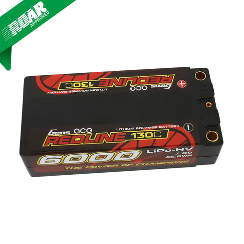 Buddy RC Gens ace Redline Series 6000mAh 7.6V 130C 2S2P HardCase HV Shorty Lipo Battery