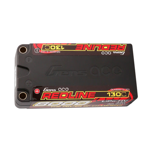 Buddy RC Gens ace Redline Series 8000mAh 3.8V 130C 1S2P HardCase 65# HV Lipo Battery with 5.0mm bullet LCG