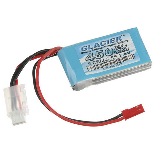 Buddy RC Glacier 25C 450mAh 2S 7.4V LiPo Battery with JST Connector
