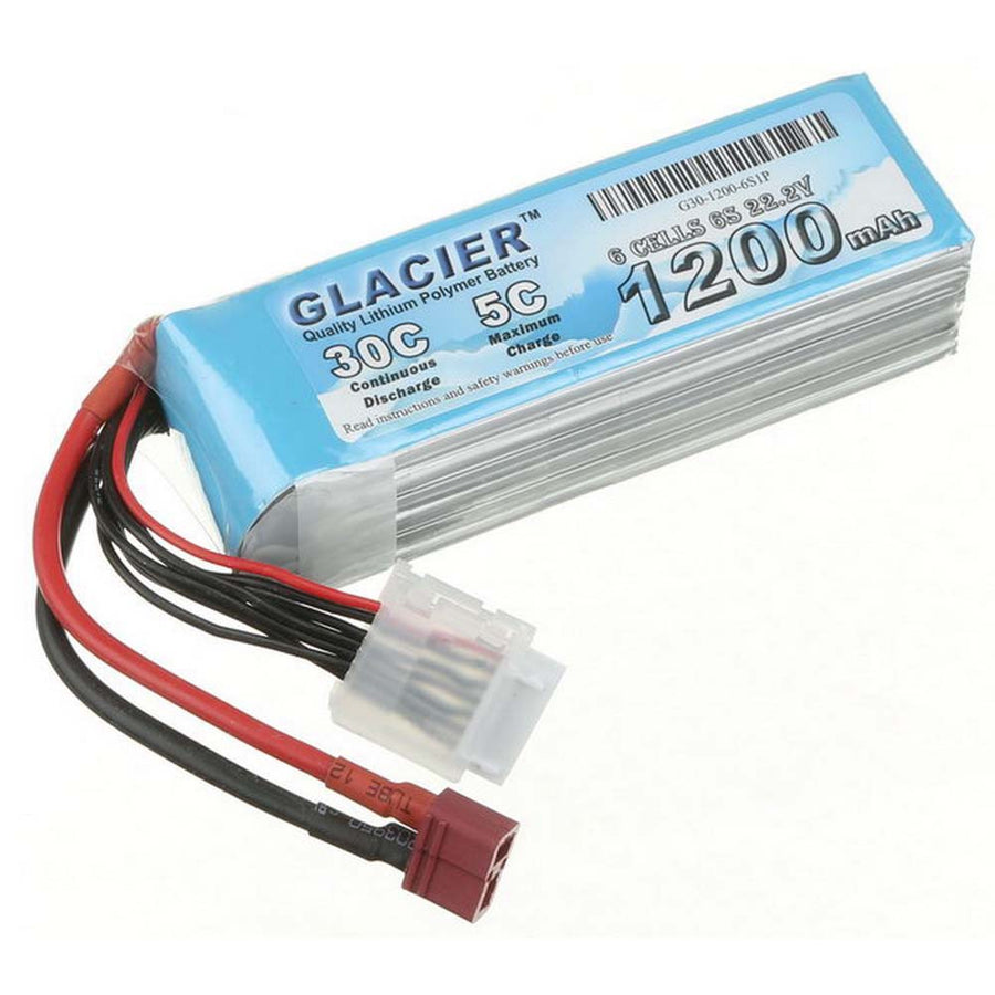 Buddy RC Glacier 30C 1200mAh 6S 22.2V LiPo Battery with T Plug