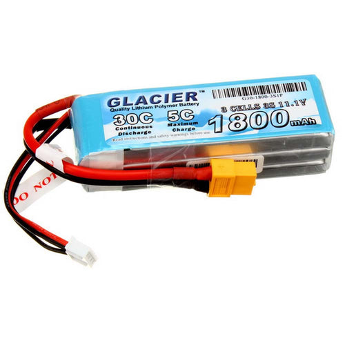 Buddy RC Glacier 30C 1800mAh 3S 11.1V LiPo Battery Now with XT60