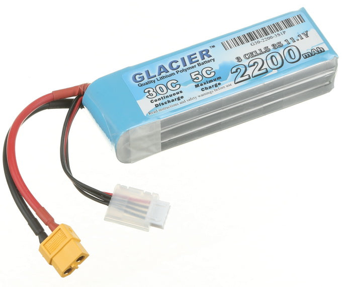 Buddy RC Glacier 30C 2200mAh 3S 11.1V LiPo Battery with XT60 Plug