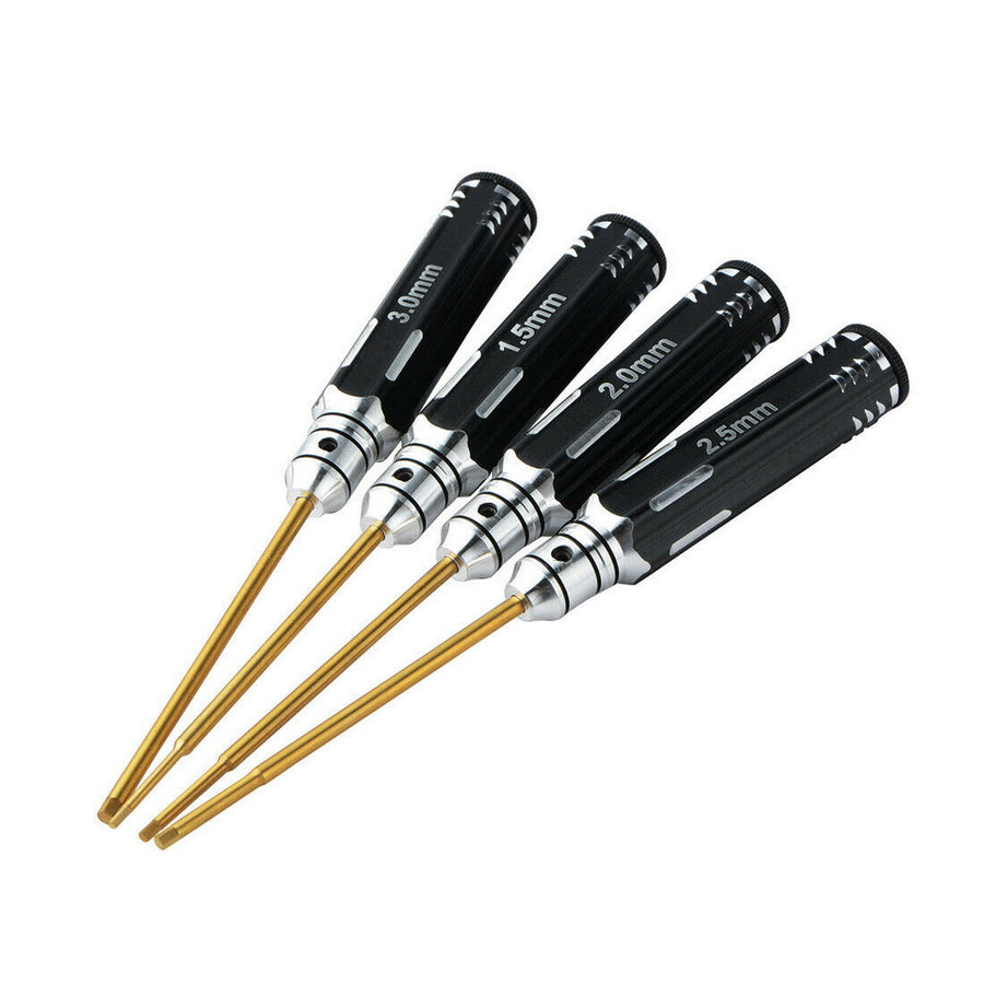 Buddy RC Hex Screw Driver Set Extended Titanium Nitride Coated Tips 6pcs Tools Kit (0.9mm 1.3mm 1.5mm 2.0mm 2.5mm 3.0mm)