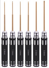 Buddy RC Hex Screw Driver Set Extended Titanium Nitride Coated Tips 6pcs Tools Kit (0.9mm 1.3mm 1.5mm 2.0mm 2.5mm 3.0mm), view 4