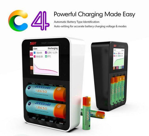 Buddy RC ISDT C4 8A Touch Screen Smart Battery Charger With USB Output For 18650 26650 AA AAA Battery