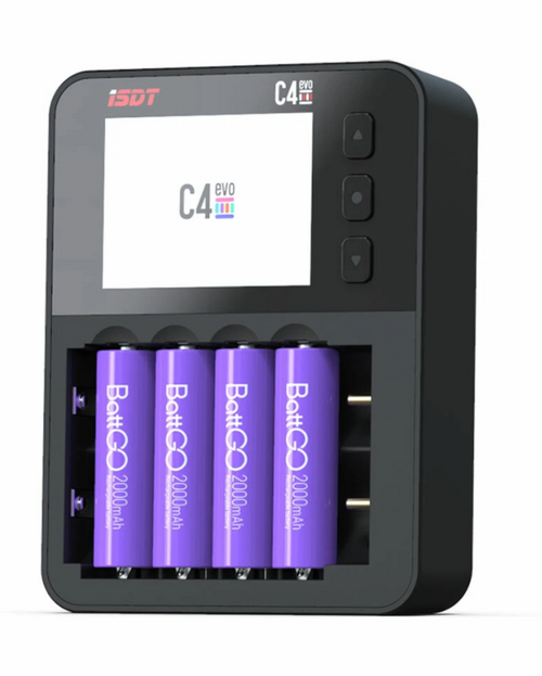 Buddy RC ISDT C4 EVO 36W 8A 6 Channels Smart Battery Charger With USB Output For 18650 26650 AA AAA Battery