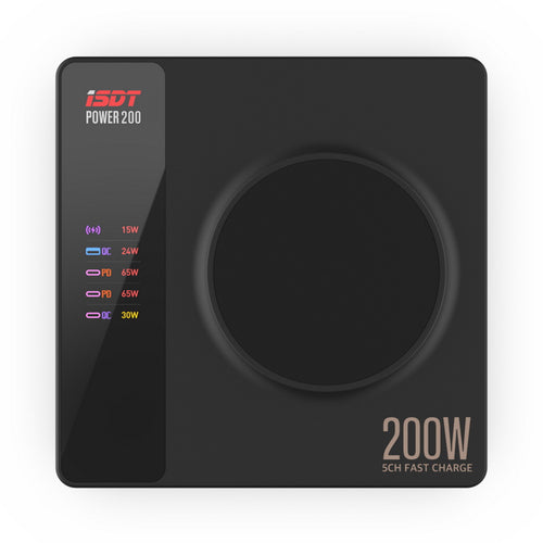 Buddy RC ISDT POWER 200 200W Ultra High Power Desktop Fast Charger APP Connection 5 Independent Channel Charger With PD3.1 Quick Charging Protocol