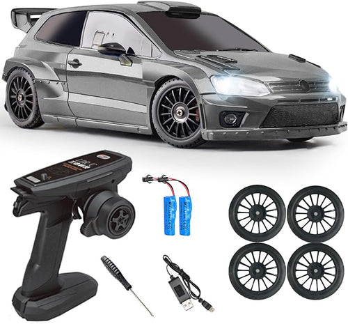 Buddy RC LDRC 2801PRO 1/28 Mini RC Drift Car GTR 2.4GHz 4WD RTR with Gyro and 4PCS Drift Tires Racing Radio Control Cars Gray