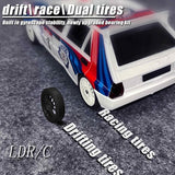 Buddy RC LDRC 2803PRO 1/28 Mini RC Drift Car GTR 2.4GHz 4WD RTR with Gyro and 4PCS Drift Tires Racing Radio Control Cars (White), view 2