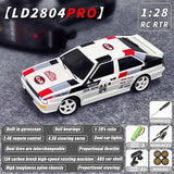 Buddy RC LDRC 2804PRO 1/28 Mini RC Drift Car GTR 2.4GHz 4WD RTR with Gyro and 4PCS Drift Tires Racing Radio Control Cars (White), view 2