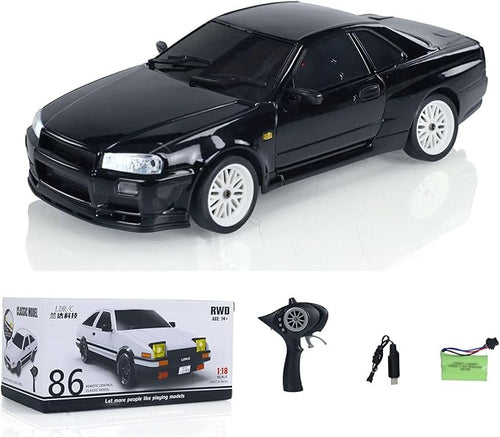 Buddy RC Black LdRC A99 1/18 Rwd RC Car Drift Car Remote Control Racing Vehicles Model Lights