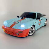 Buddy RC LDRC Posche 911 RC Drift Car 1/18 RWD Drifting with Extra Metal Tires & Wheel Hex Hub RC Cars for Adult with Alloy Car Shell 2.4Ghz Remote Control with Gyro Blue, view 2