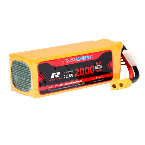 Buddy RC OMPHobby 70C 6S 2000mAh High Voltage 22.8V LiPo Battery M4 Heli Battery