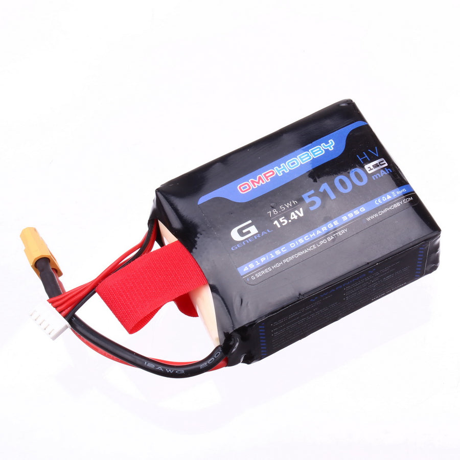 Buddy RC OMPHobby ZMO VTOL Airplane HV LiPo Battery 5100mAh 15.4V 4S