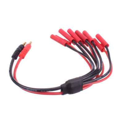 Buddy RC Parallel Charge Cable - 4mm Bullet Connector X6