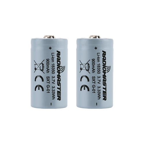 Buddy RC RadioMaster 900mah 3.7v Li-ion 18350 Battery for Zorro Radio Controller (2pcs)
