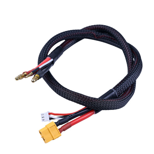 Buddy RC RC Car 2S Battery Charge Cable 4mm Bullet Connector 12 and 24 inch with XT60 Charger side