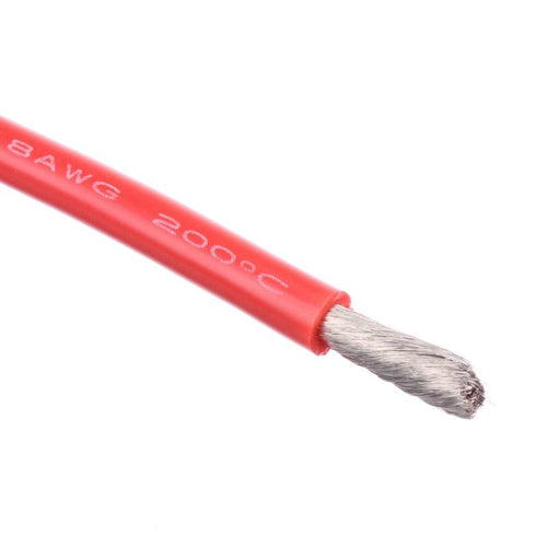 Buddy RC 8 AWG Bulk Roll Silicone Wire Priced for Per Foot - Red