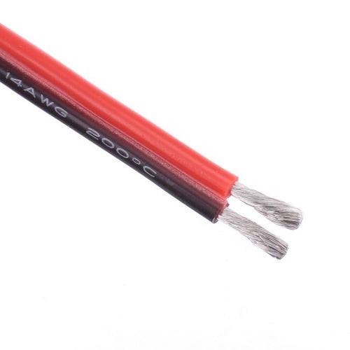 Buddy RC 14 AWG Bulk Roll Silicone Wire Priced for Per Foot - Red & Black Conjoined