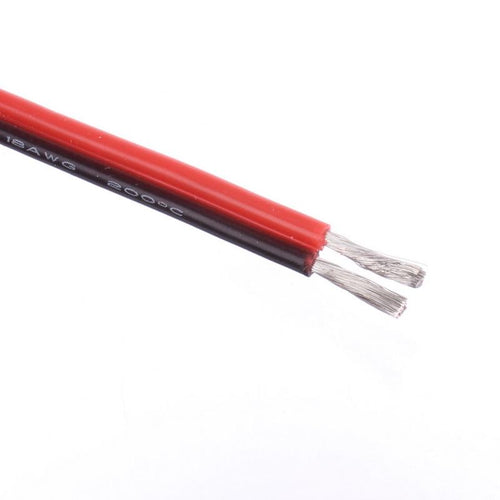 Buddy RC 18 AWG Bulk Roll Silicone Wire Priced for Per Foot - Red & Black Conjoined