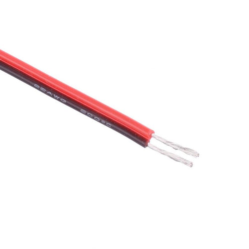 Buddy RC 22 AWG Bulk Roll Rubber Coated Wire Priced for Per Foot - Red & Black Conjoined
