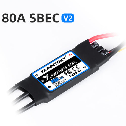Buddy RC SUNNYSKY X Series Brushless ESC X80A 2-6S with 5.6V/7.4V 8A SBEC V2