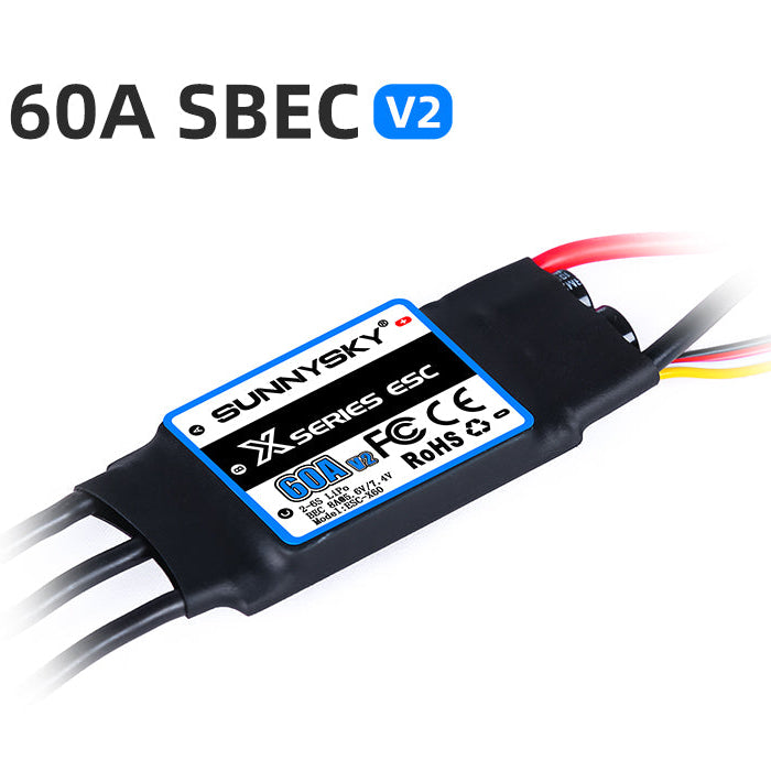 Buddy RC SUNNYSKY X Series ESC X60A 2-6S with 5.6V/7.4V/8A SBEC V2