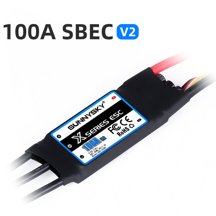 Buddy RC SUNNYSKY X Series Brushless ESC X100A 2-6S with 5.6V/7.4V 8A SBEC V2