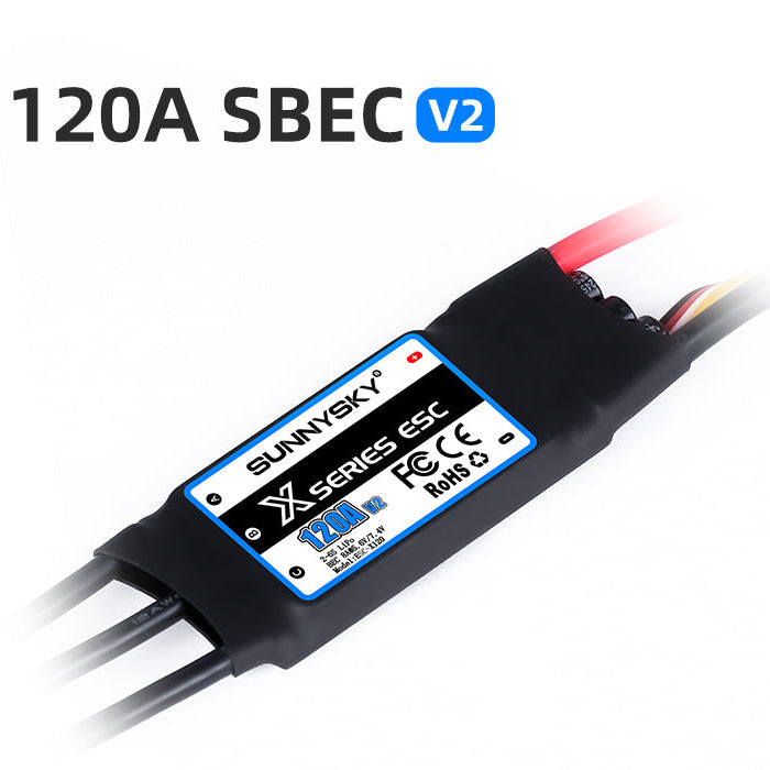 Buddy RC SUNNYSKY X Series Brushless ESC X120A 2-6S with 5.6V/7.4V 8A SBEC V2