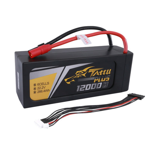 Buddy RC Tattu 12000mAh 22.2V 15C 6S1P Lipo Smart Battery Pack With AS150 + XT150 Plug (New Version)