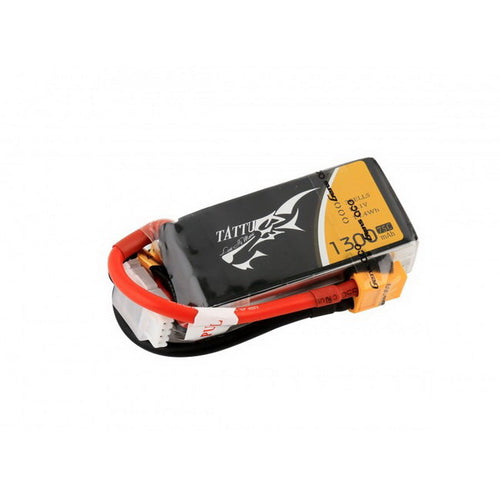 Buddy RC Tattu 1300mAh 3S 75C lipo battery pack with XT60 plug