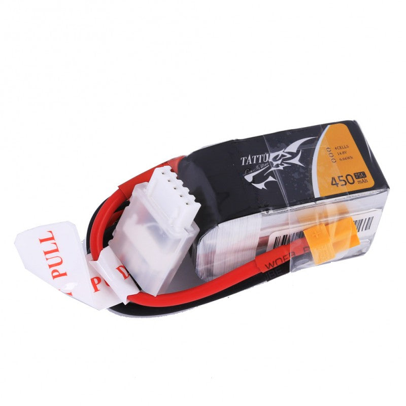 Buddy RC Tattu 14.8V 75C 4S1P 450mAh Lipo Battery Pack with XT30 plug