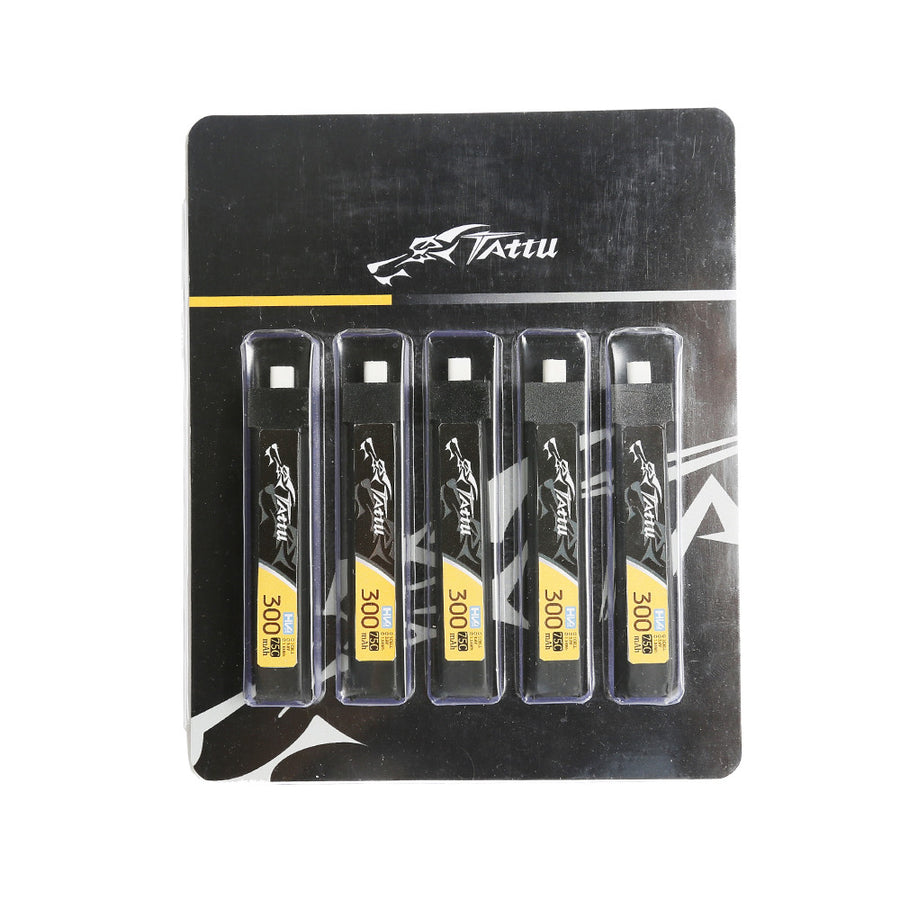 Buddy RC Tattu 1S 300mAh 75C 3.8V High Voltage Lipo Battery Pack with BT 2.0 Plug (5pcs)