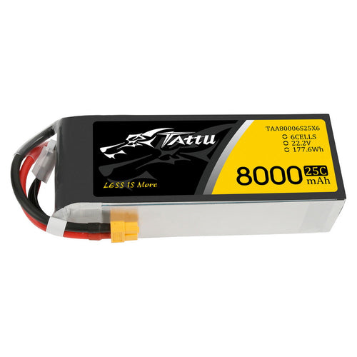 Buddy RC Tattu 22.2V 25C 6S 8000mAh Lipo Battery Pack With XT60 Plug