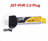 Buddy RC Tattu 220mAh 3.7V 45C 1S1P Lipo Battery Pack with JST-PHR 2.0 plug 5pcs, view 2