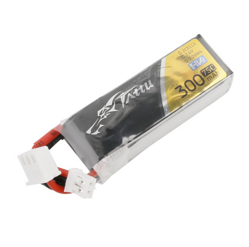 Buddy RC Tattu 300mAh 7.6V 75C 2S1P Lipo Battery Pack with JST-PHR Plug