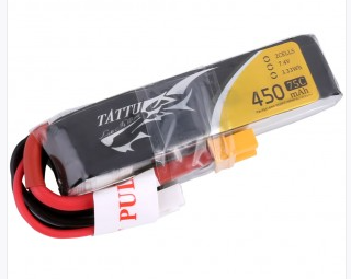 Buddy RC Tattu 450mAh 11.1V 75C 3S1P Lipo Battery Pack with XT30 plug - Long Size for H Frame