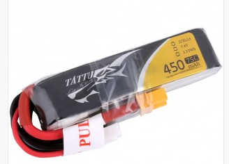 Buddy RC Tattu 450mAh 7.4V 75C 2S1P Lipo Battery Pack with XT30 plug - Long Size for H Frame
