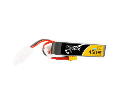 Buddy RC Tattu 450mAh 7.6V High Voltage 95C 2S1P Lipo Battery Pack With XT30 Plug - Long Pack
