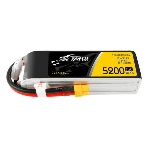 Buddy RC Tattu 5200mAh 14.8V 35C 4S1P Lipo Battery Pack With XT60 Plug