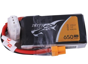 Buddy RC Tattu 650mAh 2S1P 75C 7.4V Lipo Battery Pack with XT30 plug