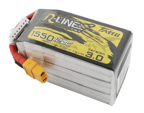 Buddy RC Tattu R-Line 3.0 1550mAh 22.2V 120C 6S1P Lipo with XT60