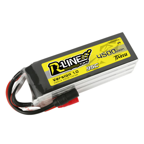 Buddy RC Tattu R-Line 4500mAh 6S 95C Lipo Battery Pack with AS150 Plug
