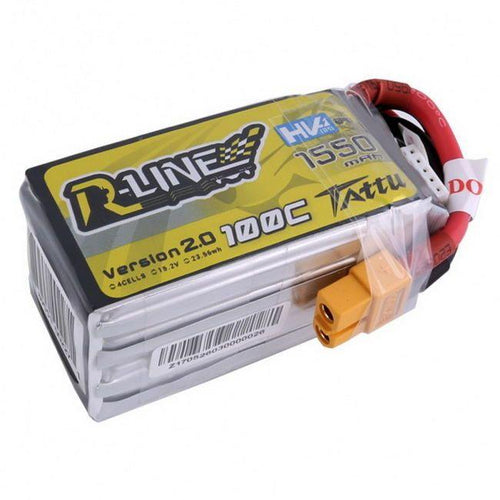 Buddy RC Tattu R-Line Version 2.0 1550mAh 100C 4S1P High Voltage Lipo Battery Pack with XT60 Plug