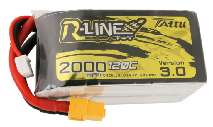Buddy RC Tattu R-Line Version 3.0 2000mAh 14.8V 120C 4S1P Lipo Battery Pack with XT60 Plug