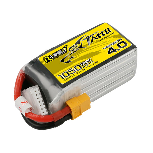 Buddy RC Tattu R-Line Version 4.0 1050mAh 22.2V 130C 6S1P Lipo Battery Pack With XT60 Plug